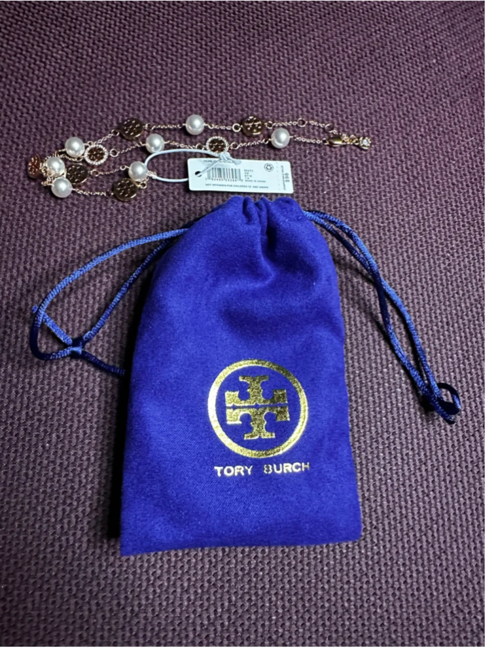 Tory Burch Gold & Pearl Chain Necklace